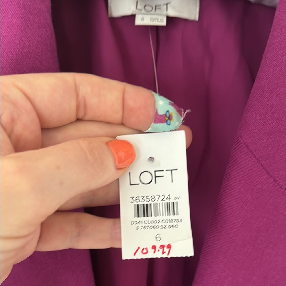 LOFT Pink Blazer Structured Suit Jacket - Picture 3 of 4